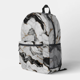Moderner Schwarz-weißer Marmor Bedruckter Rucksack
