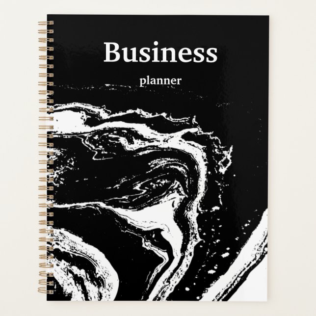 Moderner Schwarz-weißer Marmor Planer (Vorderseite)