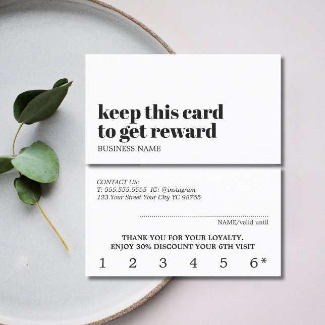 Moderner Schwarz-weißer Salon für Elfenbein Treuekarte (Von Creator hochgeladen)