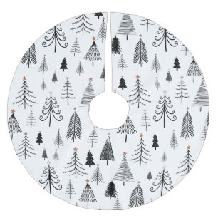 Moderner Schwarz-weißer Weihnachtsbaum Star Polyester Weihnachtsbaumdecke