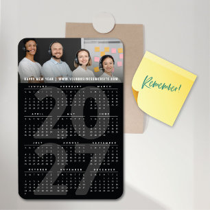 Moderner Schwarzer 2023 Kalender Einfaches Ferienf Magnet