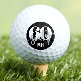 Moderner Schwarzer 60. Geburtstag Golfball