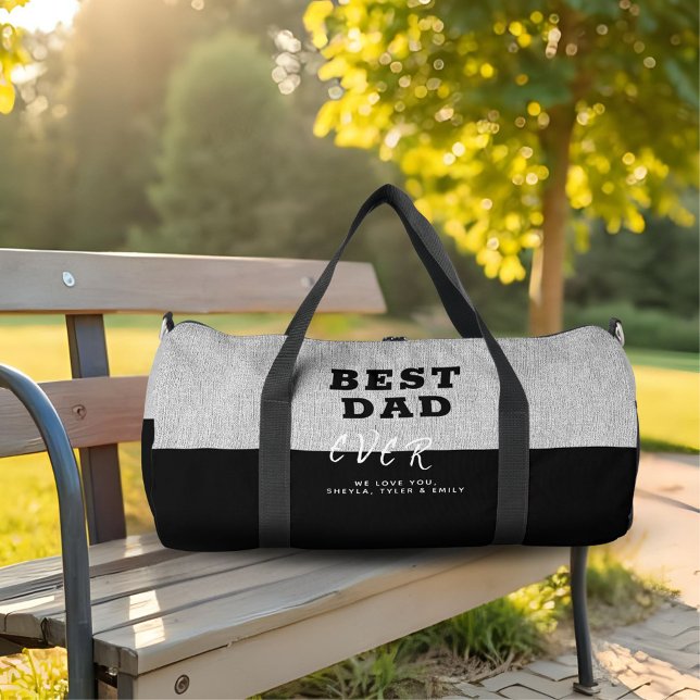 Moderner Schwarzer bester Vater je Vatertag Duffle Bag (Von Creator hochgeladen)