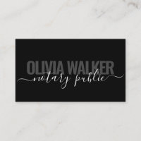 Moderner Schwarzer Chic Signature Notary Public Ag