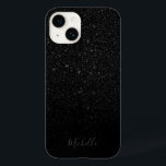 Moderner Schwarzer Glitzer Minimalistischer Indivi Case-Mate iPhone 14 Hülle<br><div class="desc">Modernes Black Glitzer Minimalistisch Individuelle Name iPhone Case.</div>