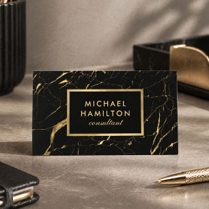 Moderner Schwarzer Gold Berater Proficient Visitenkarte
