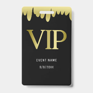 Moderner Schwarzer Gold VIP Pass Ausweis