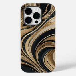 Moderner Schwarzer Goldener Marmor Cool Case-Mate iPhone 14 Pro Hülle