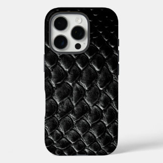 Moderner schwarzer Krokodil iPhone 16 Pro Hülle
