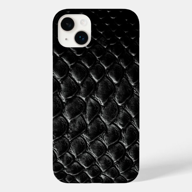 Moderner schwarzer Krokodil Case-Mate iPhone Hülle (Rückseite)