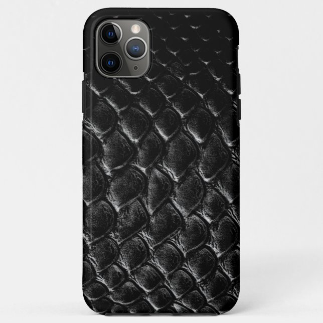 Moderner schwarzer Krokodil Case-Mate iPhone Hülle (Rückseite)