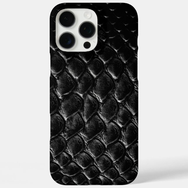 Moderner schwarzer Krokodil Case-Mate iPhone Hülle (Rückseite)