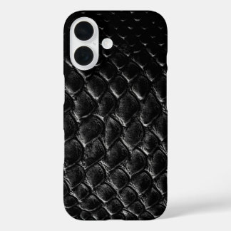 Moderner schwarzer Krokodil iPhone 16 Hülle