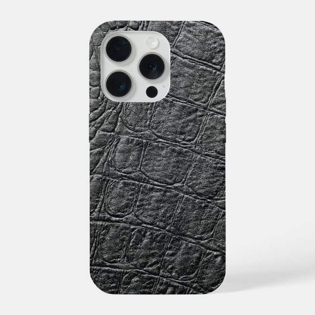 Moderner schwarzer Krokodil iPhone Hülle (Rückseite)