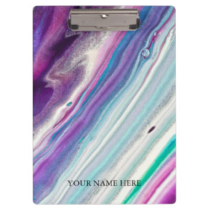 Moderner Schwarzer Marmor Designer Personalisiert Klemmbrett