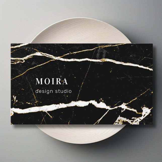 Moderner schwarzer Marmor Visitenkarte (Modern Black Marble Business Card)