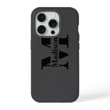Moderner, schwarzer Minimal-Monogramm Case-Mate