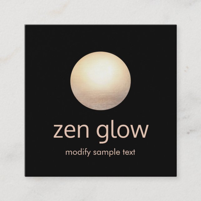 Moderner Schwarzer Minimalistischer Goldumlauf Quadratische Visitenkarte (Vorderseite)