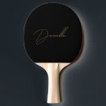 Moderner Schwarzer Minimalistischer und eleganter  Tischtennis Schläger<br><div class="desc">Der moderne schwarze minimalistische und elegante goldene Drehkalligraphiename Tischtennis für alle einfachen minimalen Design-Liebhaber.</div>