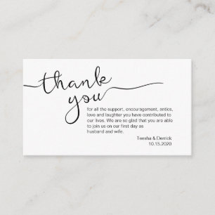 Moderner schwarzer rustikaler Schriftart, Hochzeit Begleitkarte