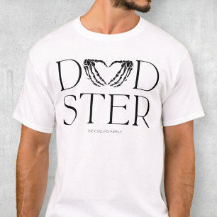 Moderner schwarzer Skelett-Schreck-Dadster-Hallowe T-Shirt