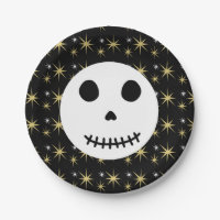 Moderner Schwarzer Spooky Halloween Skull