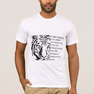 Moderner schwarzer Tiger mit weißen Texten T-Shirt