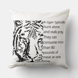 Moderner schwarzer Tigerdesign auf weißem Schwarz Kissen