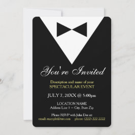Moderner Schwarzer Tux formale Einladung, minimale Einladung