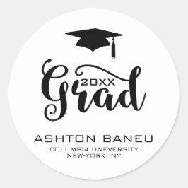 Moderner Schwarzer Typografie-Abschluss Runder Aufkleber