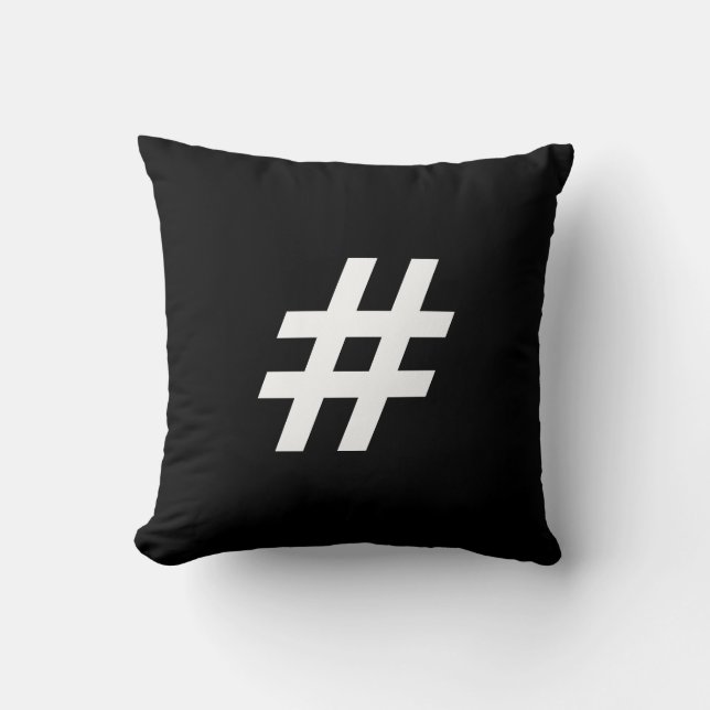 Moderner Schwarzer u. Weiß- # Pfundzeichen Kissen (Vorderseite)