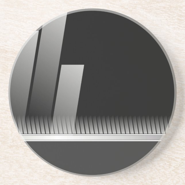 Moderner schwarzer und silberner industrieller getränkeuntersetzer (Vorne)