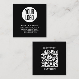 Moderner schwarzer und weißer QR-Code Quadratische Visitenkarte