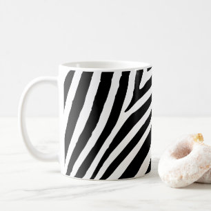 Moderner schwarzer und weißer Zebrastreifen Tasse