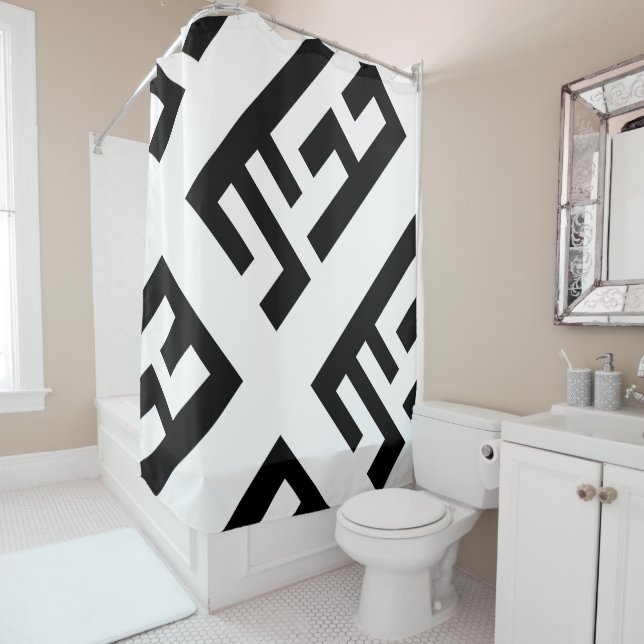 Moderner Schwarzweiss-Duschvorhang 2 Duschvorhang (Beispiel)