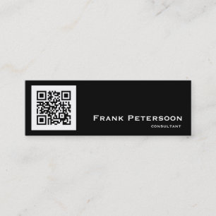 Moderner Schwarzweiss-QR Code-Berater Mini Visitenkarte