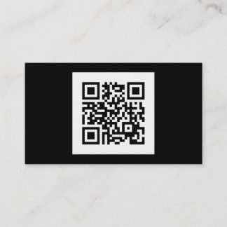 Moderner Schwarzweiss-QR Code Visitenkarte