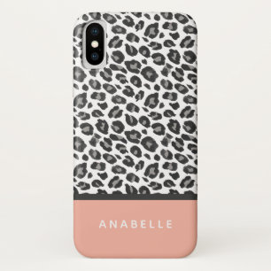 Moderner Schwarzweiss-Tierleoparddruck Case-Mate iPhone Hülle