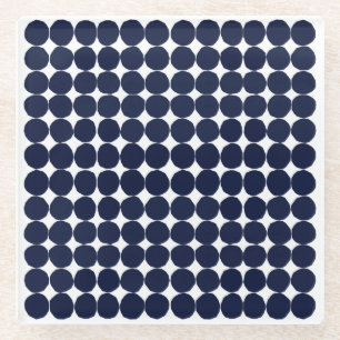 Moderner Schwarzweißpolka-Dot-Untersetzer Glasuntersetzer