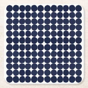 Moderner Schwarzweißpolka-Dot-Untersetzer Rechteckiger Pappuntersetzer