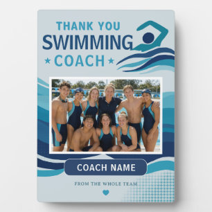 Moderner Schwimmteam-Foto-Coach Fotoplatte