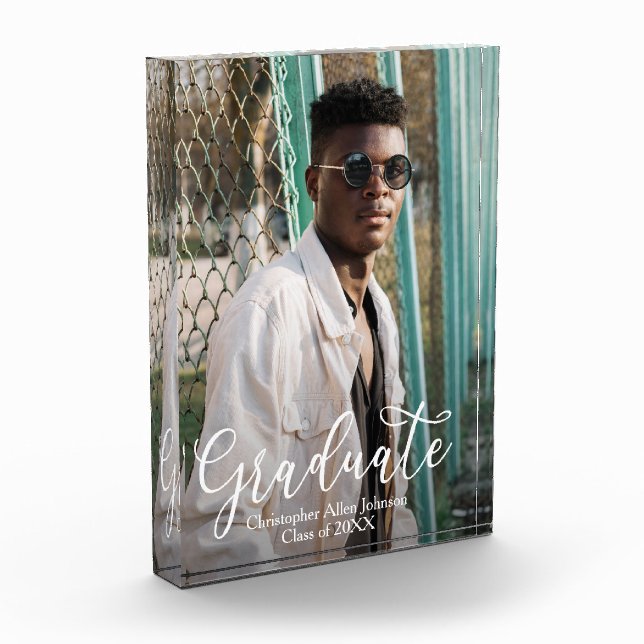 Moderner Script-Abschluss Fotoblock (Links)