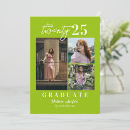 Moderner Script Citrus 3 Foto Collage Abschluss Ankündigung