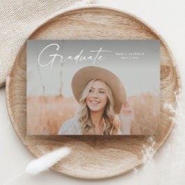 Moderner Script Graduate Foto Abschluss Einladung