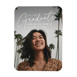 Moderner Script Graduate Foto Abschluss Magnet