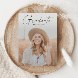 Moderner Script Graduate Foto Abschluss Magneteinladung