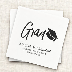 Moderner Script Graduate Minimalistischer Abschlus Serviette