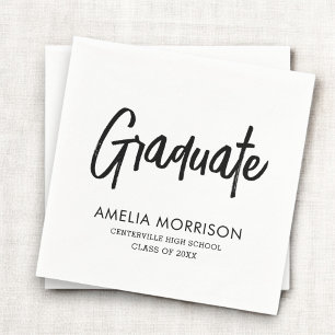 Moderner Script Graduate Minimalistischer Abschlus Serviette