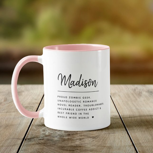 Moderner Script-Individuelle Name Definition Cool  Tasse (Von Creator hochgeladen)