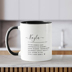 Moderner Script-Individuelle Name Definition Coole Tasse